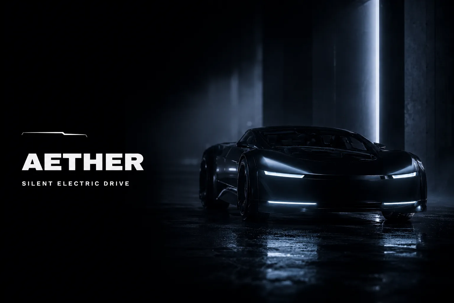 Aether 01 concept-car 3D scroll-journey site
